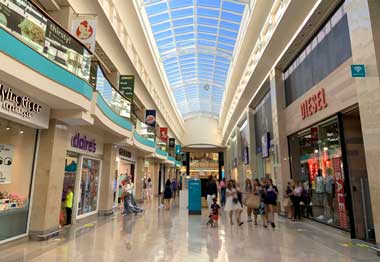 Interior view of the Marshes shopping centre